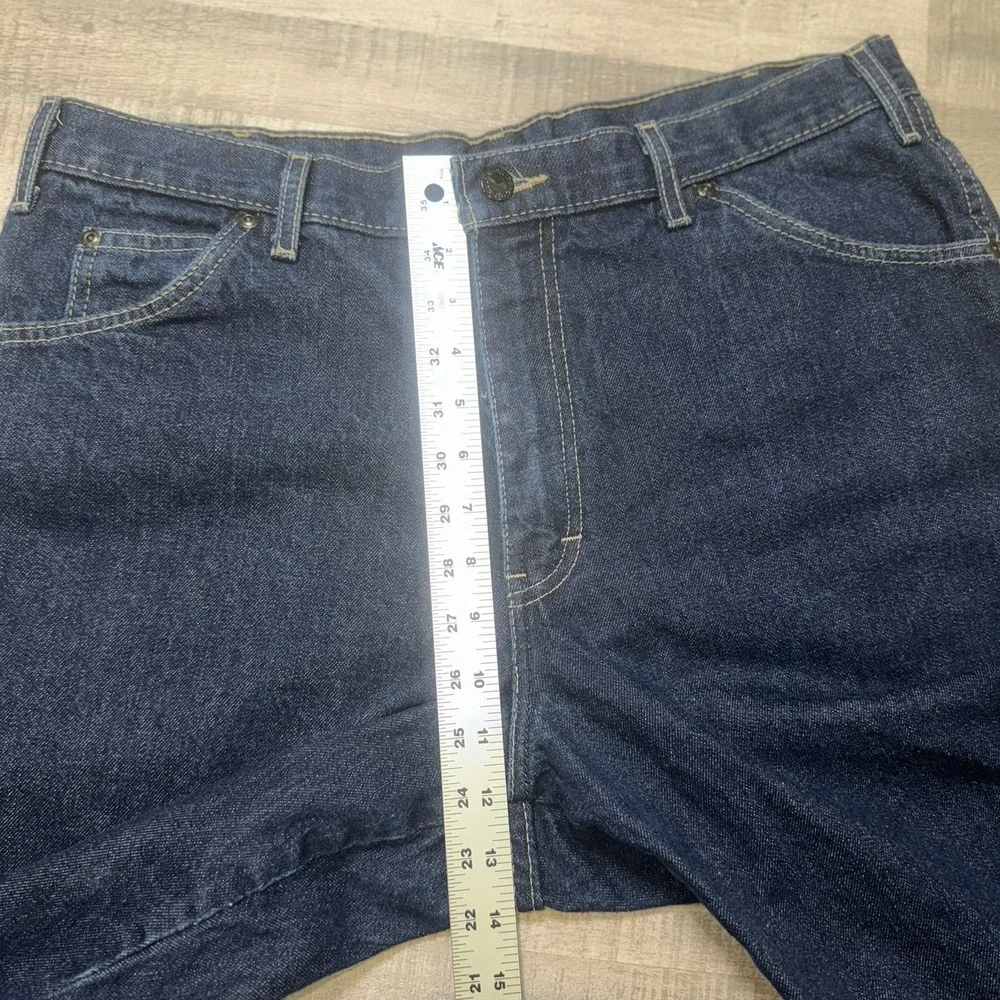 Genuine Dickies Carpenter Denim Shorts Indigo Blue Utility Workwear Mens Size 36